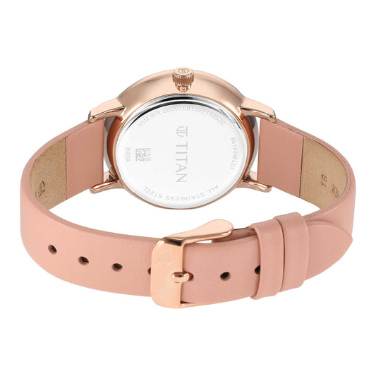 Đồng hồ Nữ TITAN dây da - Slimline Ladies-Ph2 mặt xà cừ 34.00 mm - 95143WL01