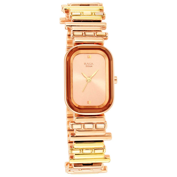 Titan Love All Rose Gold Dial Analog Metal Strap Watch for Women