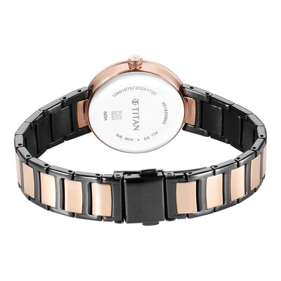 Titan Workwear Quartz Analog Anthracite Dial Stainless Steel Strap Watch for Women