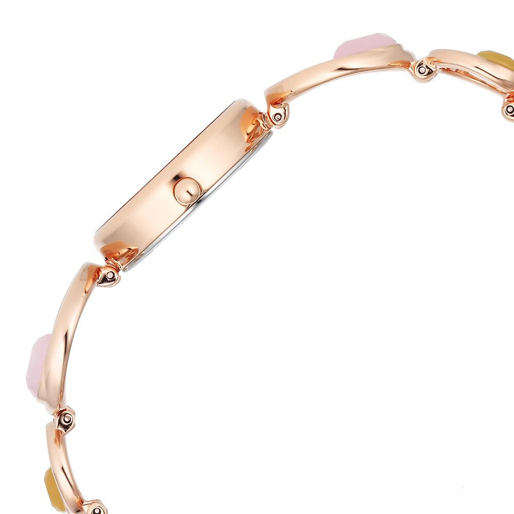 Titan Raga New You Quartz Analog Mother Of Pearl Citrine and Rose Quartz stones Strap for Women 95194WM01