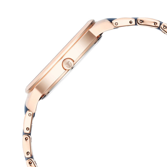 Titan Purple Ceramics Blue Dial Analog Steel and Ceramic Strap watch for Women