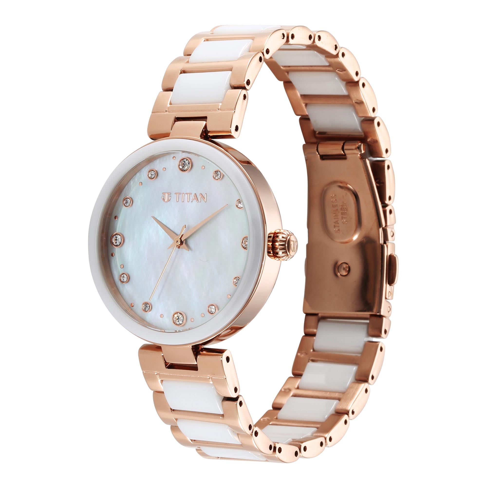 Titan mother of pearl dial analog watch discount