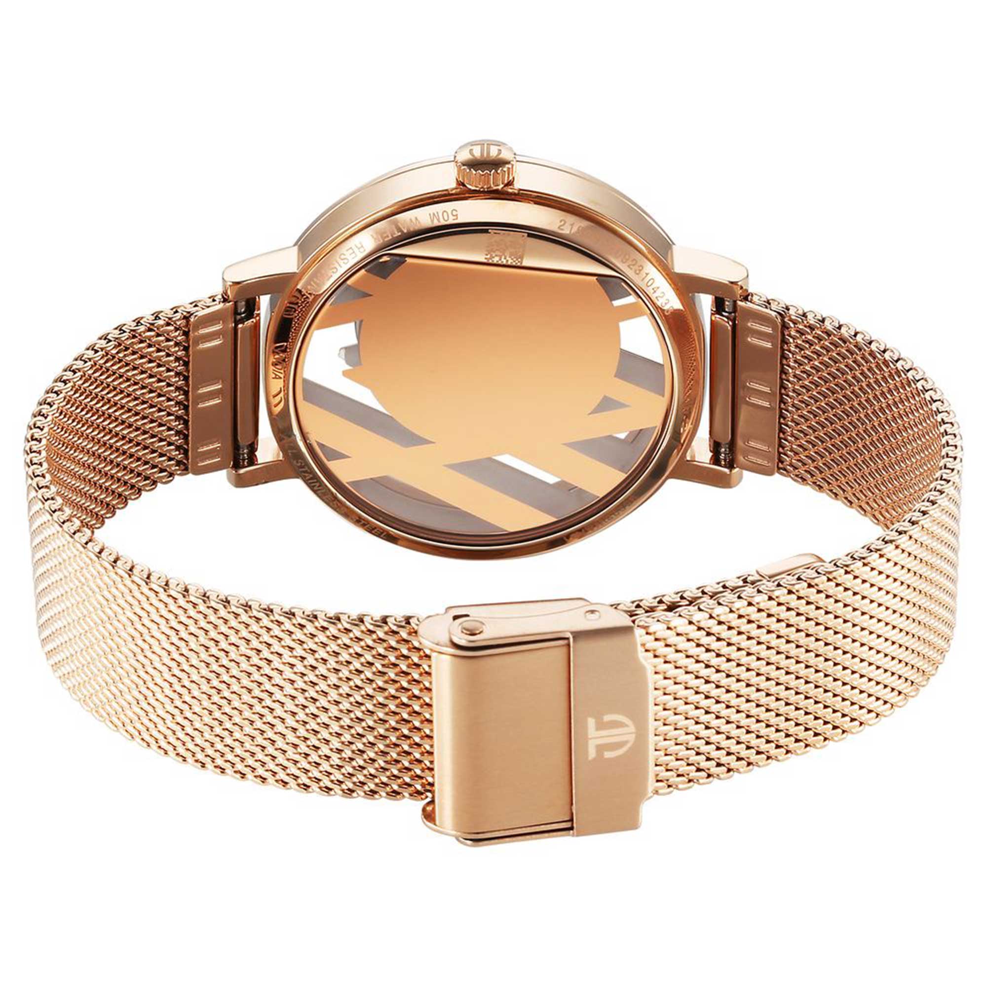 Titan Purple Abstract Quartz Analog Rose Gold Stainless Steel Strap for Women-95228WM01