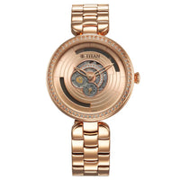Đồng hồ Nữ TITAN Titan Purple Abstract Quartz Analog Rose Gold Stainless Steel Strap for Women dây thép không gỉ mặt màu vàng - 95229WM01
