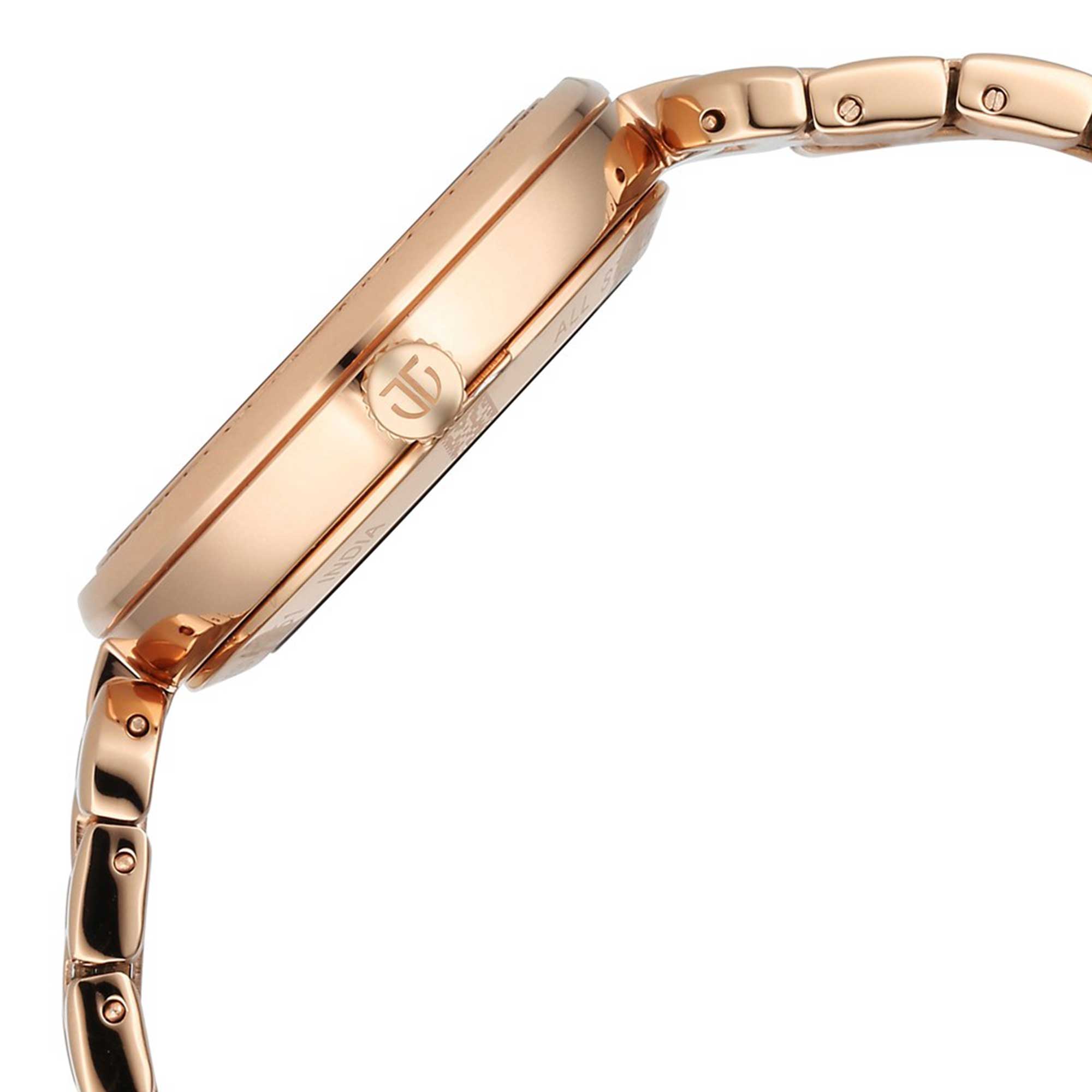 Titan Purple Abstract Quartz Analog Rose Gold Stainless Steel Strap for Women-95229WM01