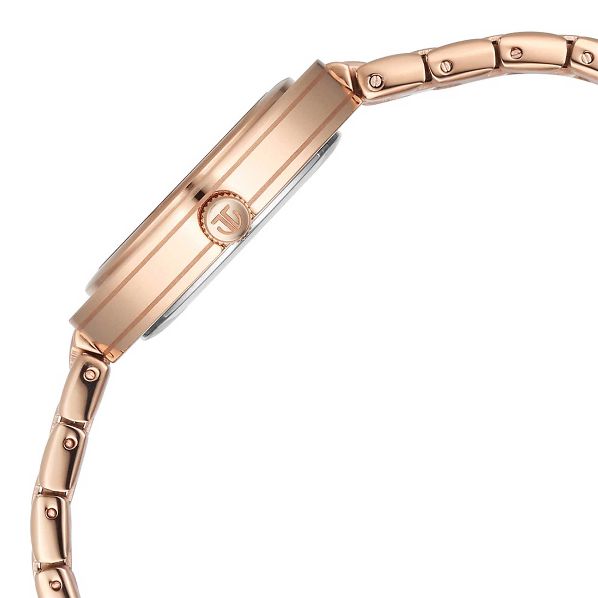 Titan Purple Abstract Quartz Analog Rose Gold Stainless Steel Strap for Women-95231WM01