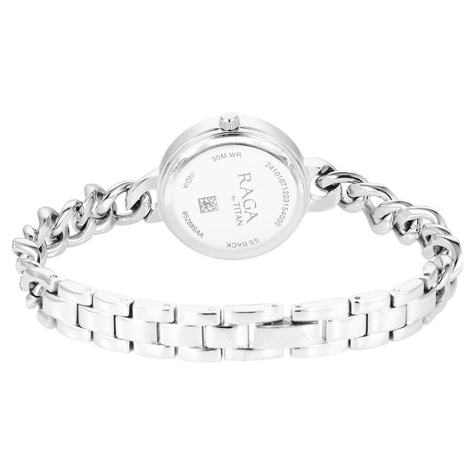 Đồng hồ Nữ TITAN RAGA dây thép không gỉ mặt màu bạc - 95288SM01