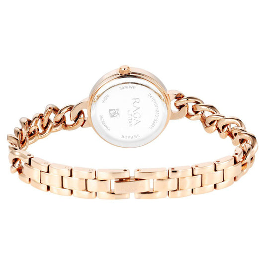 Đồng hồ Nữ TITAN RAGA dây thép không gỉ mặt màu vàng - 95288WM01