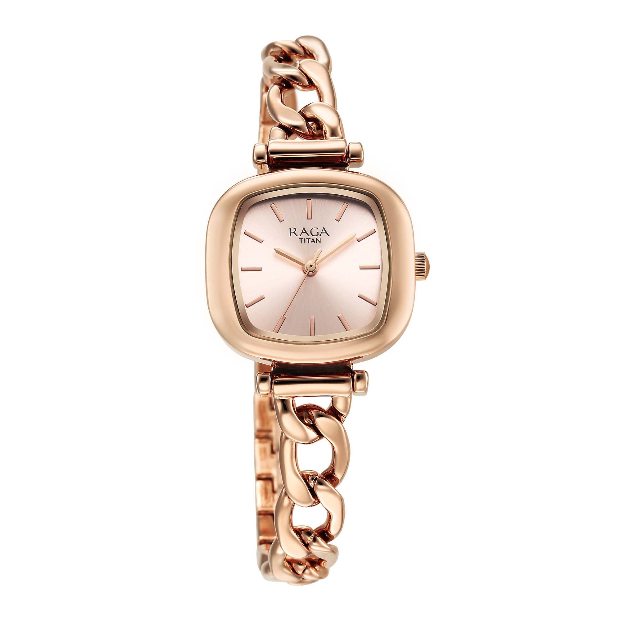 Titan Raga Showstopper 2.0 Strap Material Stainless Steel Dial Colour Rose Gold 95302WM01