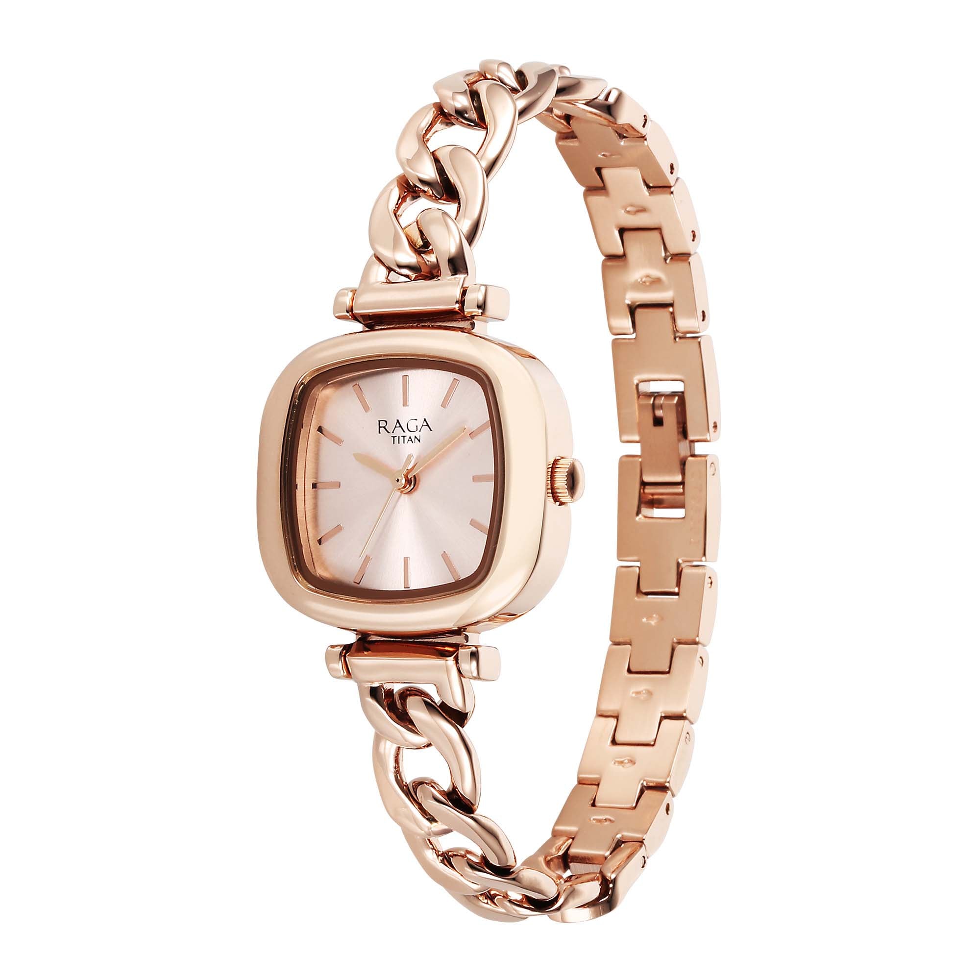 Titan Raga Showstopper 2.0 Strap Material Stainless Steel Dial Colour Rose Gold 95302WM01