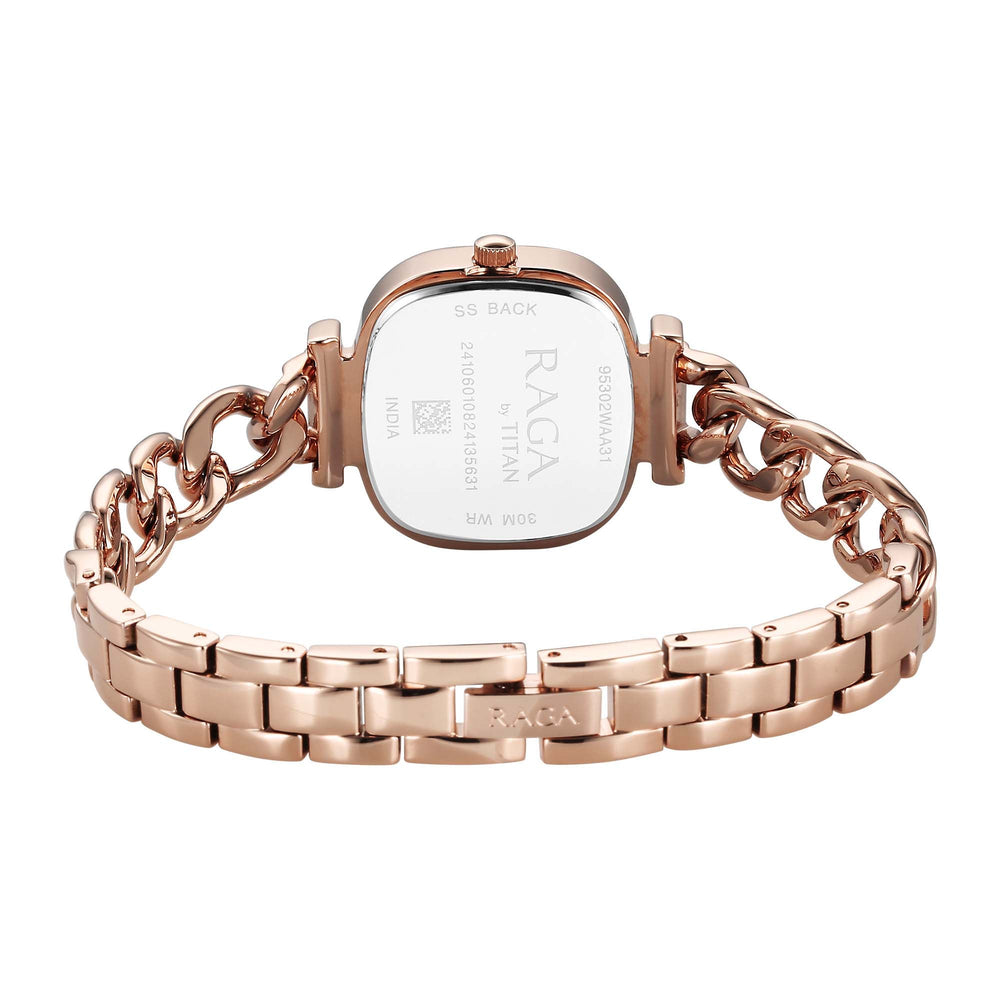 Đồng hồ Nữ TITAN RAGA dây thép không gỉ mặt màu vàng hồng - 95302WM01
