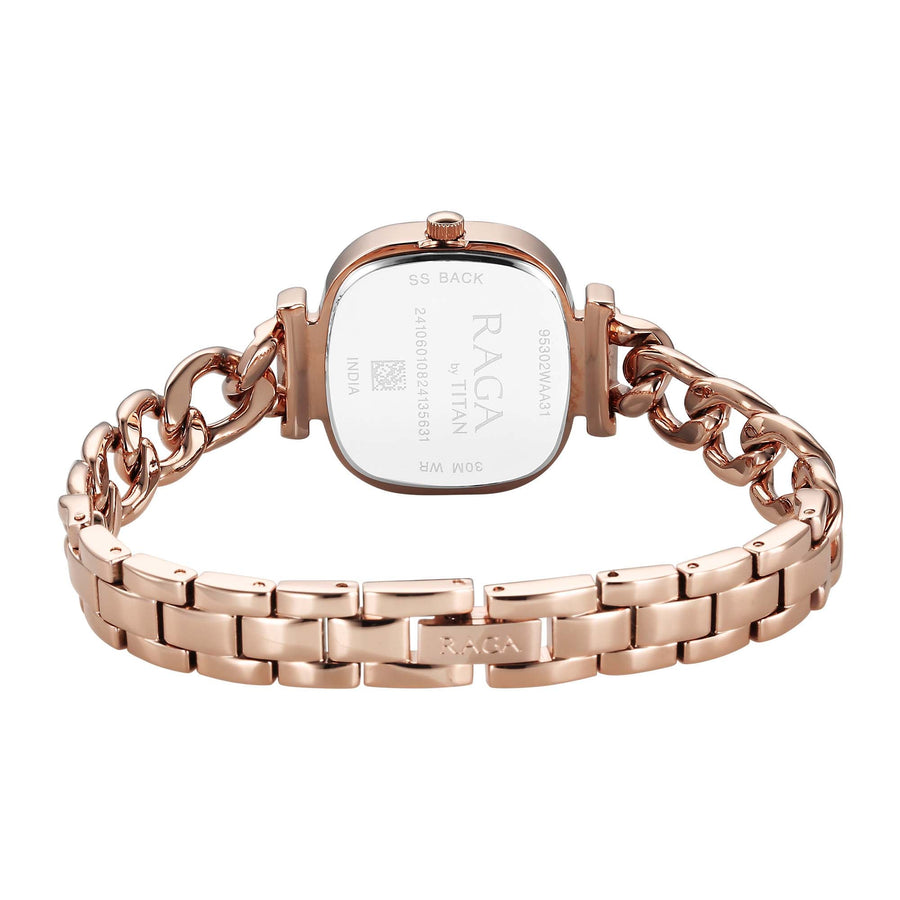 Đồng hồ Nữ TITAN RAGA dây thép không gỉ mặt màu vàng hồng - 95302WM01