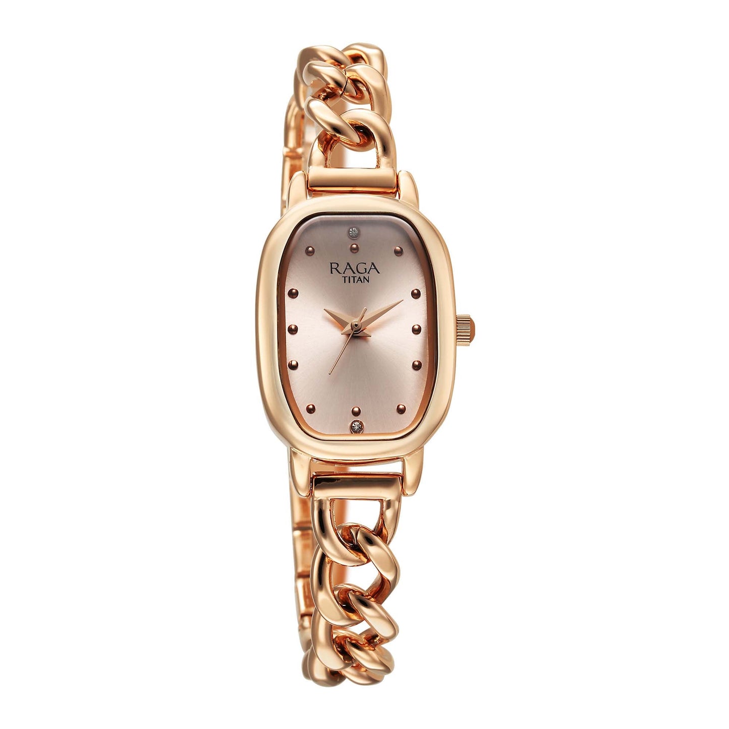 Titan Raga Showstopper 2.0 Strap Material Stainless Steel Dial Colour Rose Gold 95309WM01