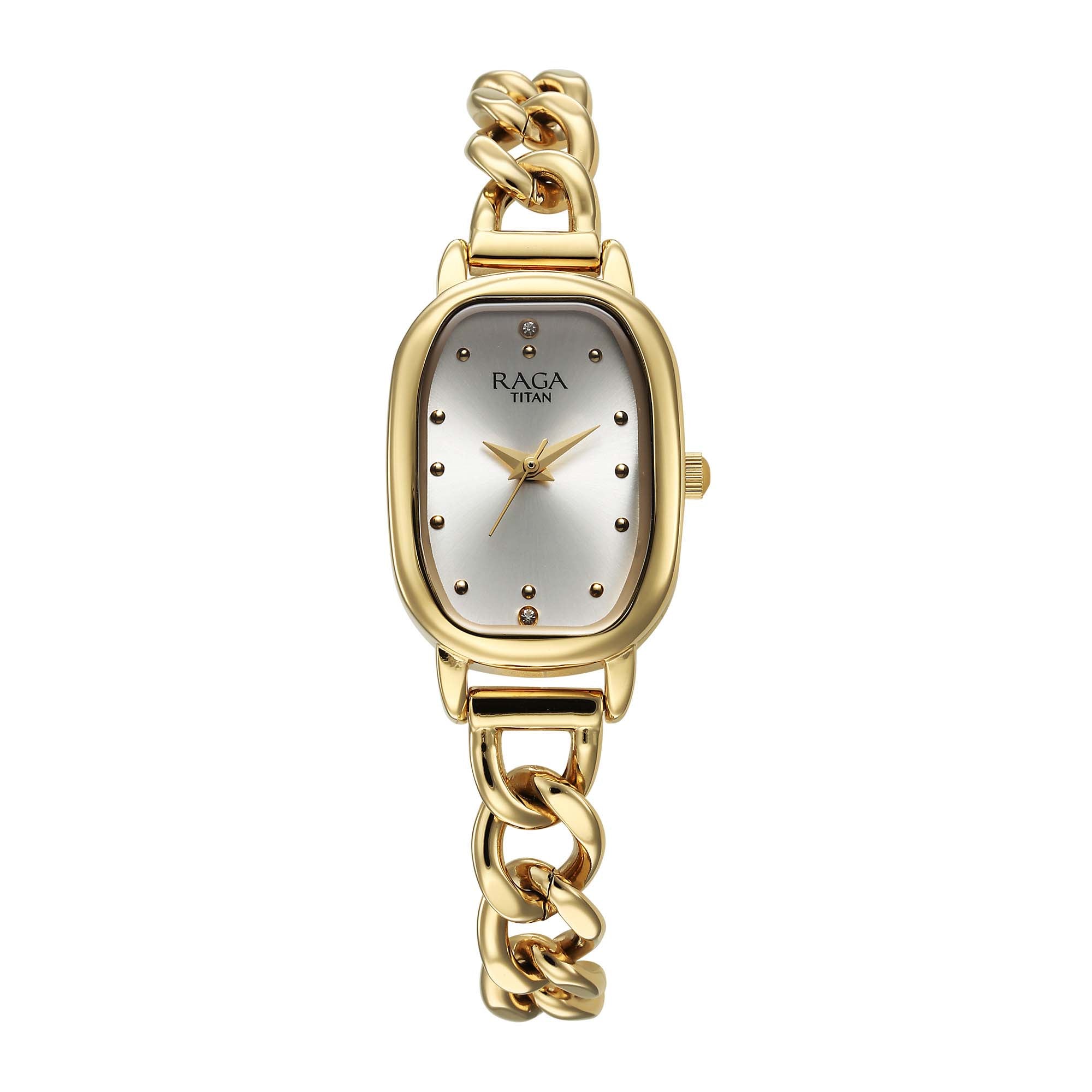 Titan Raga Showstopper 2.0 Strap Material Stainless Steel Dial Colour Gold 95309YM01
