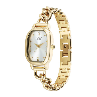 Titan Raga Showstopper 2.0 Strap Material Stainless Steel Dial Colour Gold 95309YM01