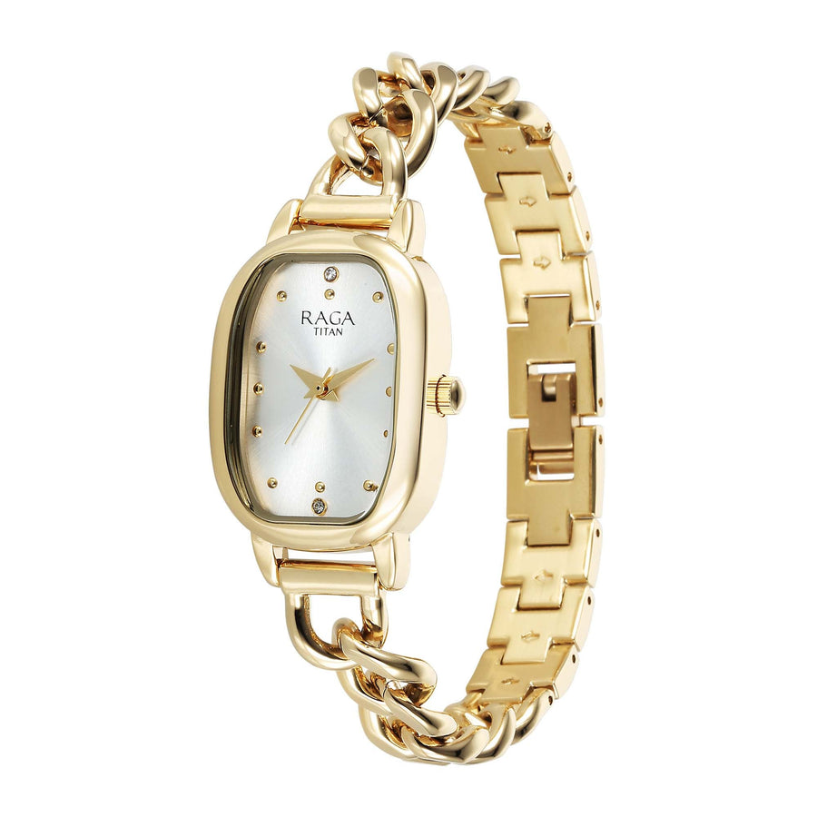 Titan Raga Showstopper 2.0 Strap Material Stainless Steel Dial Colour Gold 95309YM01