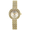 Titan Raga Showstopper Champagne Rectangular Dial Golden Metal Strap Analog Quartz Watch for Women 95350YM01