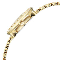 Titan Raga Showstopper Champagne Rectangular Dial Golden Metal Strap Analog Quartz Watch for Women 95350YM01