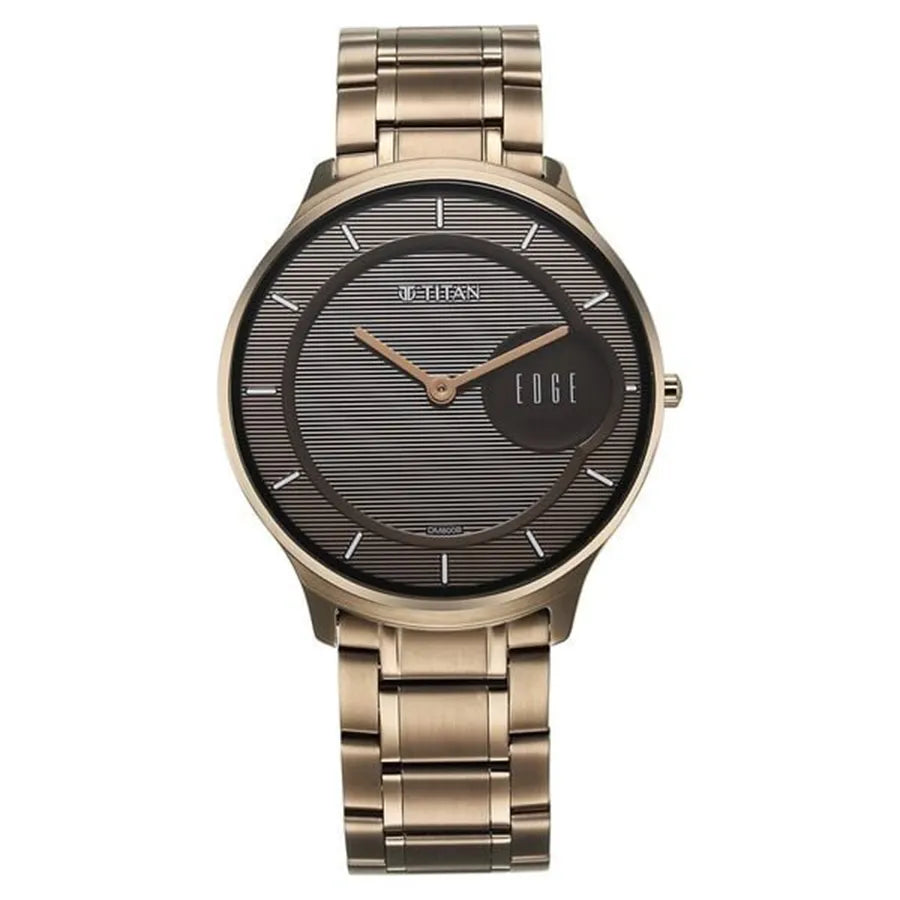 Đồng hồ Nam TITAN dây thép không gỉ Edge Baseline màu Đen 38 mm - 1843QM02