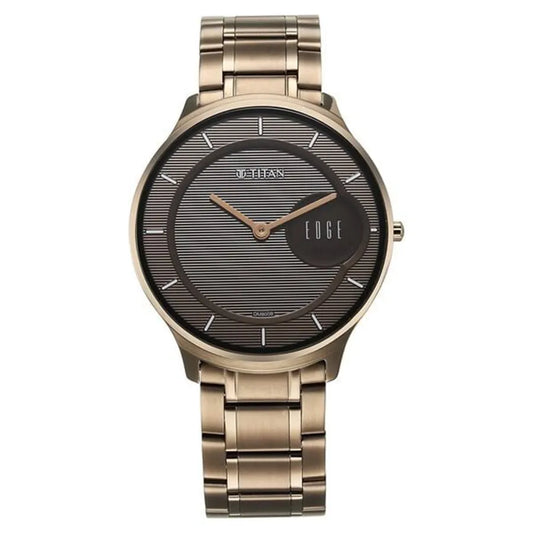 Titan Edge Baseline Blue Dial Analog Stainless Steel Strap watch for Men
