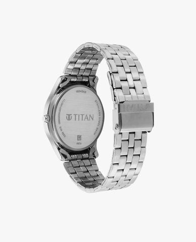 Titan Karishma Black Dial Silver Stainless Steel Strap Analog Watch For Men